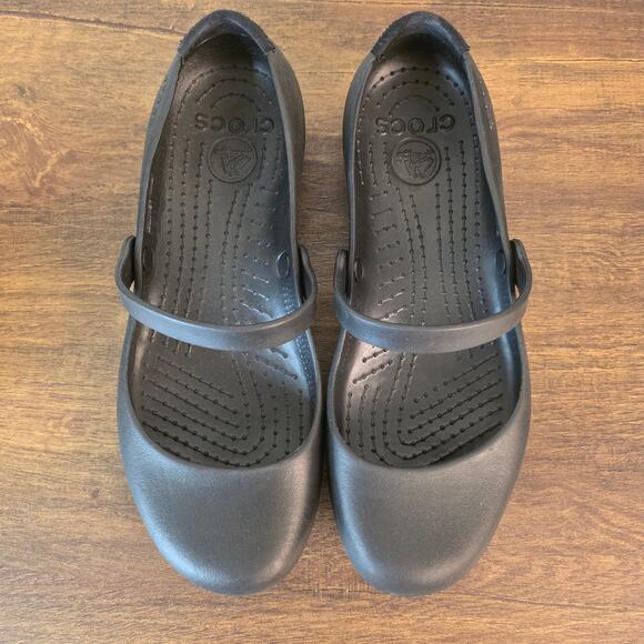 Crocs Alice Work Mary Jane Flats Black Women’s Size 7 Slip Resistant Comfort - Picture 6 of 15